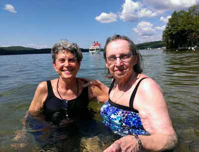 Residents Swim at Spofford Lake